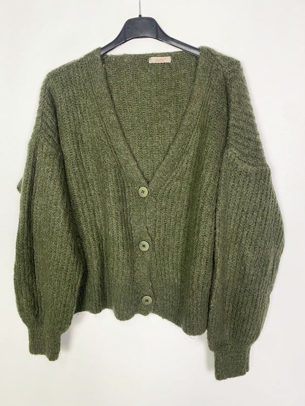 OTROS Chaqueta Verde De Punto M Actitud Vintage otros-chaqueta-verde-de-punto-m-actitud-vintage