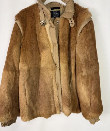Chaqueta estilo cazadora de conejo marrón (T.M+)
