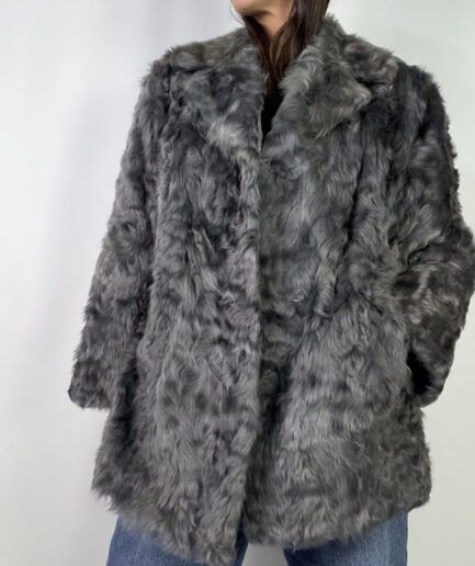 Abrigo piel de cabra gris (M-L)