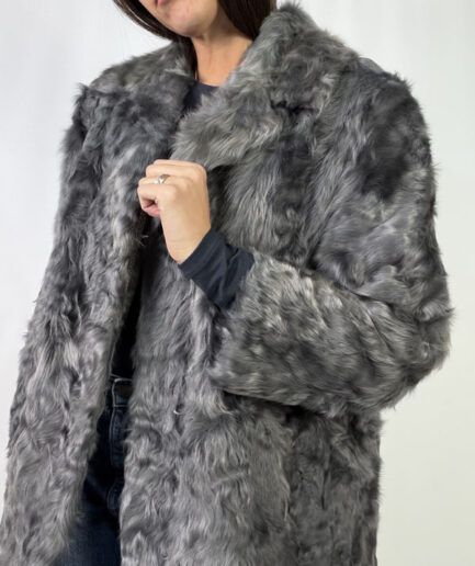 Abrigo piel de cabra gris (M-L)