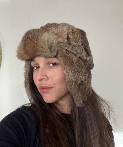 VINTAGE Gorro de conejo estilo aviador 17