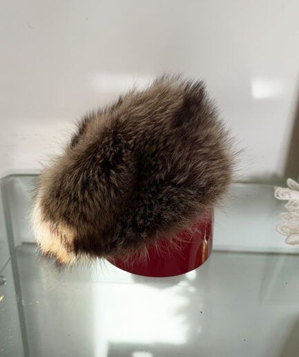 VINTAGE Gorro Ruso zorro mocca 20 pequeño