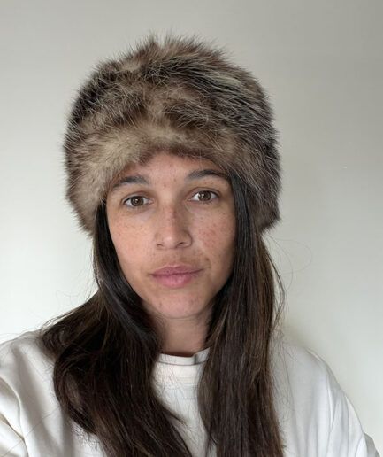VINTAGE Gorro Ruso zorro mocca 20 pequeño