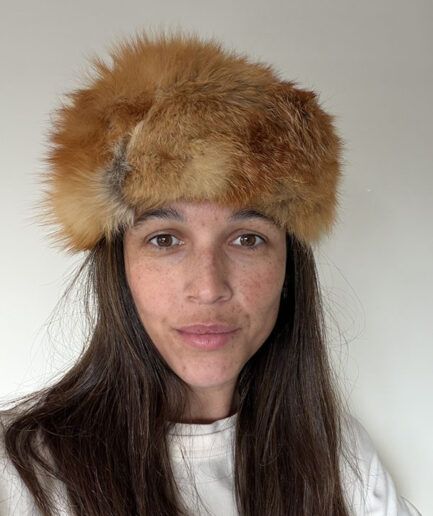 VINTAGE Gorro Ruso zorro marrón caramelo 22
