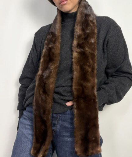 Bufanda de visón marrón