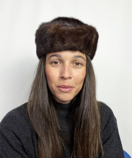 VINTAGE Gorro de visón estilo pillbox.