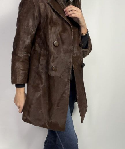 Chaqueta de piel de potro marrón(T.M)