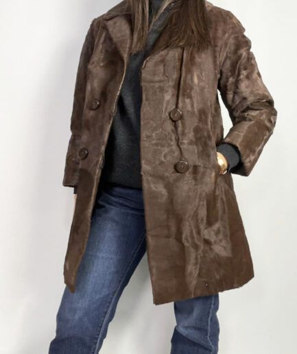 Chaqueta de piel de potro marrón(T.M)