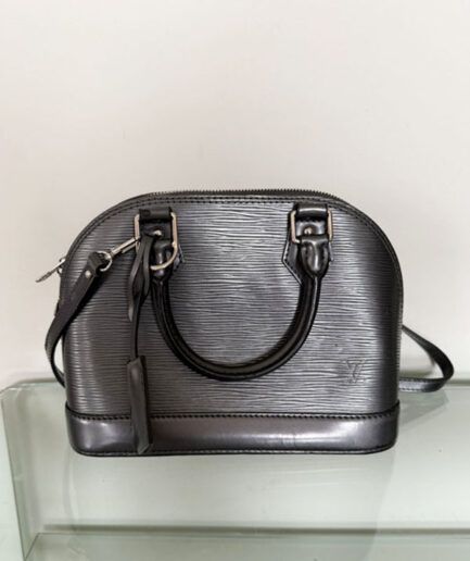 LOUIS VUITTON Alma BB en piel gris Epi
