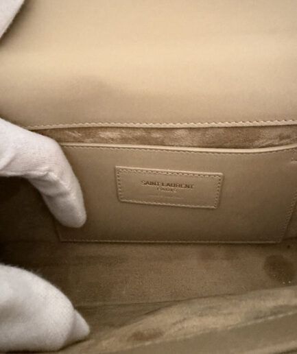 SAINT LAURENT Bolso de mano Kate mediano beige