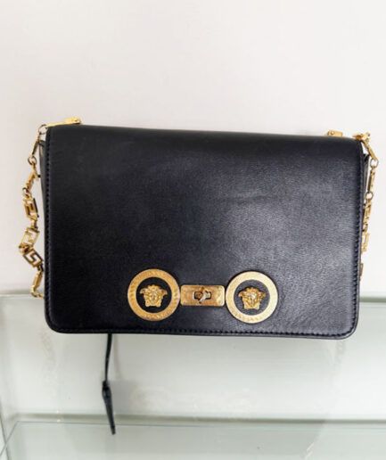 VERSACE Bandolera modelo tribute icon negro