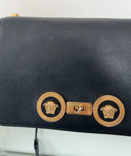 VERSACE Bandolera modelo tribute icon negro