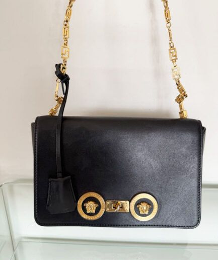 VERSACE Bandolera modelo tribute icon negro